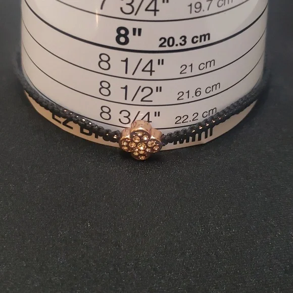 Rose Gold Clover Pave Adjustable Bracelet - Picture 4 of 6